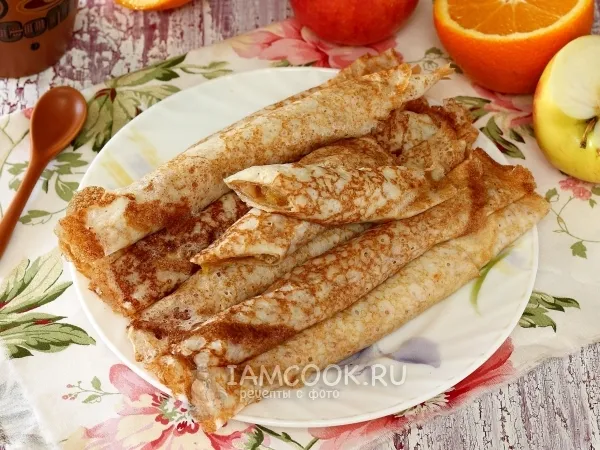 Фото блюда: Блинчики с карамельно-фруктовой начинкой