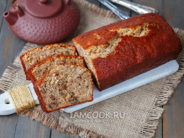 Фото блюда: Банановый хлеб с грецкими орехами