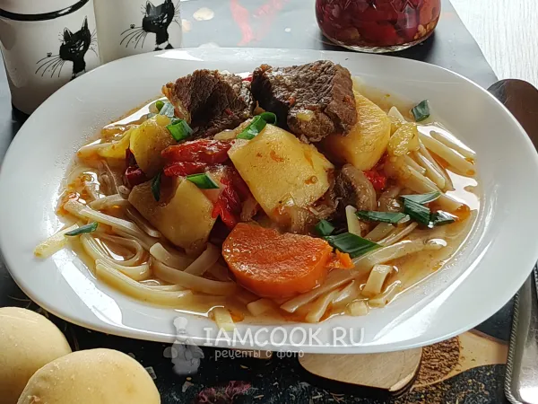 Фото блюда: Лагман в афганском казане на плите