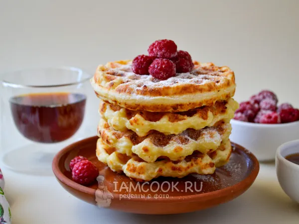 Фото блюда: Творожно-кокосовые вафли в вафельнице