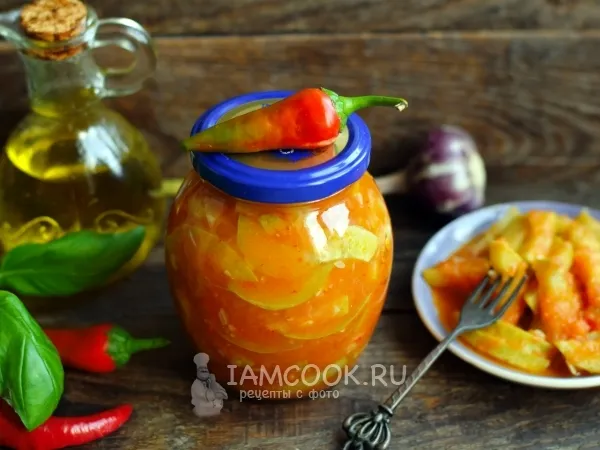 Фото блюда: Кабачки в аджике на зиму