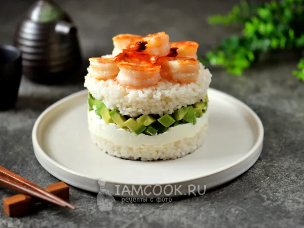 Фото блюда: Салат «Филадельфия» с креветками