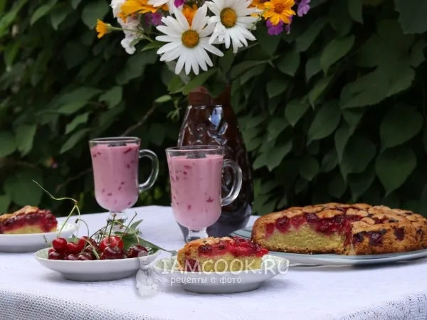 Фото блюда: Открытый пирог с вишней