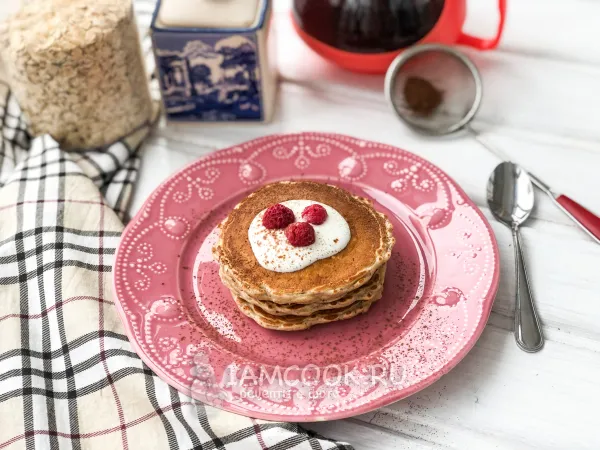 Фото блюда: Овсяные оладьи с цельнозерновой мукой