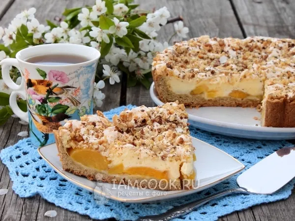 Фото блюда: Фруктовый пирог с пудинговой заливкой