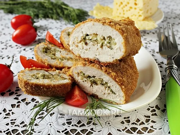 Фото блюда: Куриная грудка, фаршированная сыром