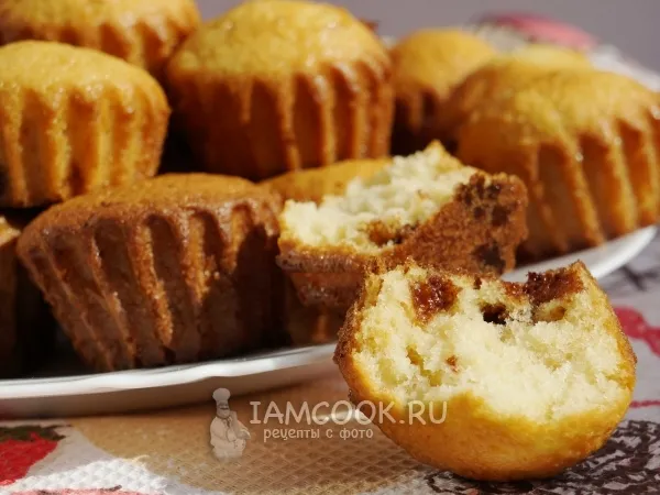 Фото блюда: Американские маффины с кусочками шоколада