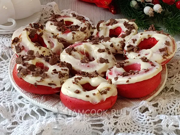 Фото блюда: Пончики «Красный бархат»