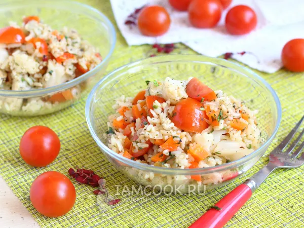 Фото блюда: Бурый рис с овощами