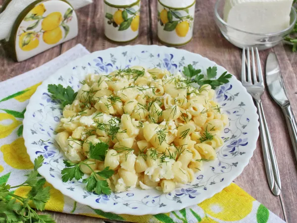 Фото блюда: Макароны с сулугуни