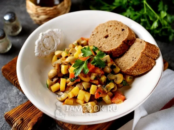 Фото блюда: Жареная репа с грибами