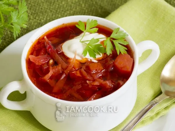 Фото блюда: Вегетарианский борщ с семечками