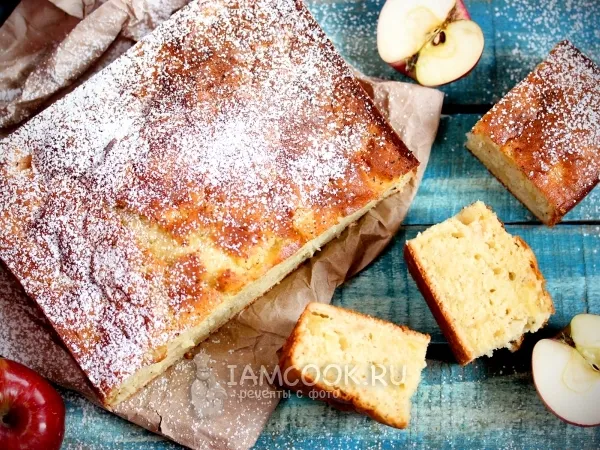 Фото блюда: Пирог на кефире с яблоками