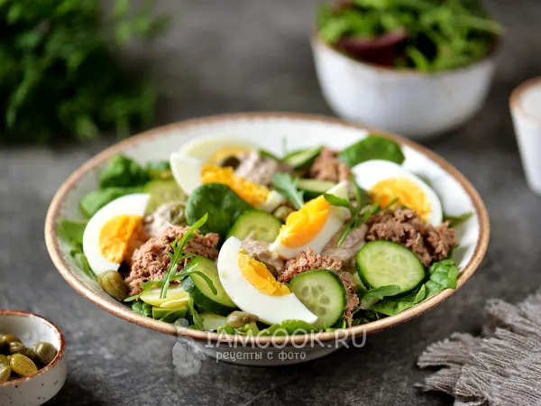 Фото блюда: Салат с тунцом и сметаной