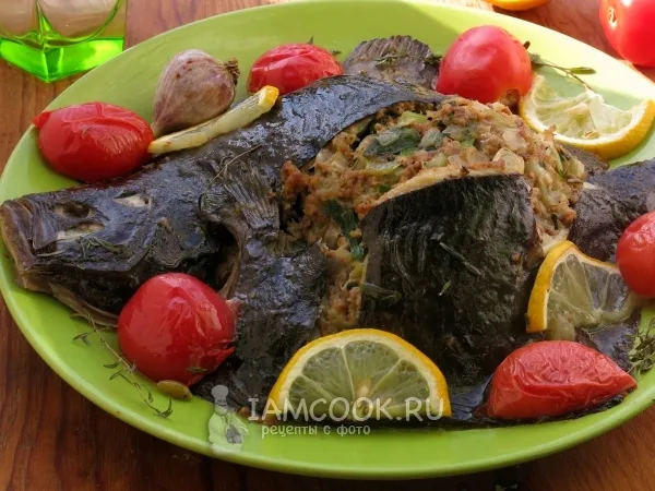 Фото блюда: Камбала фаршированная, запеченная в духовке