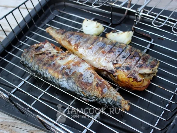 Фото блюда: Шашлык из скумбрии на решетке