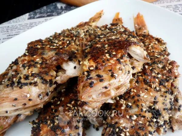 Фото блюда: Морские окуни в имбирно-кунжутной панировке