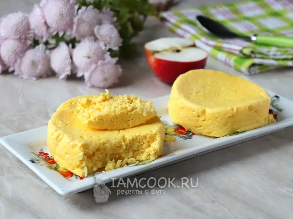 Фото блюда: Суфле из творога с яблоками в микроволновке