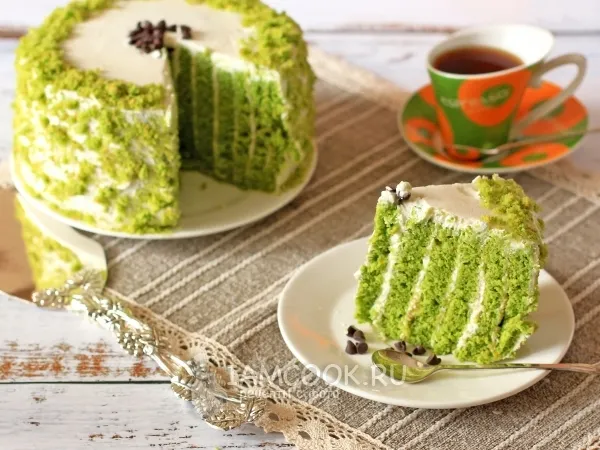 Фото блюда: Изумрудный сливочный торт со шпинатом