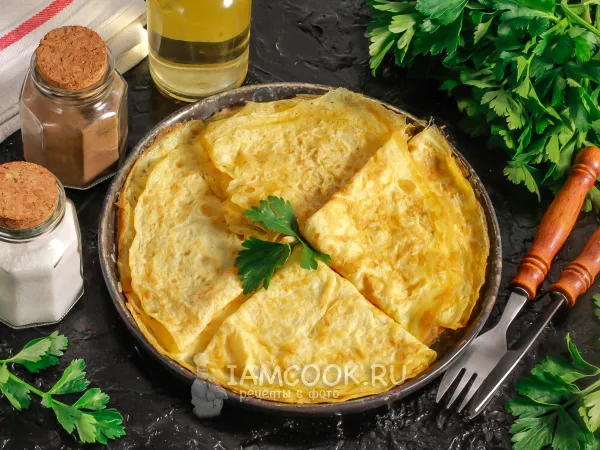 Фото блюда: Яичные блинчики без муки