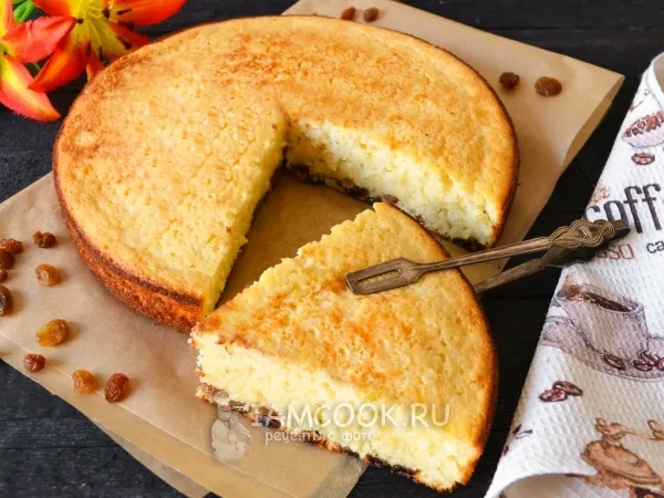 Фото блюда: Манник на кефире без муки в мультиварке