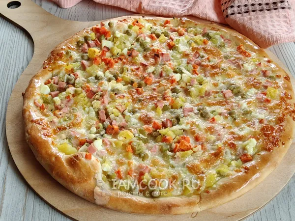 Фото блюда: Пицца «Оливье»