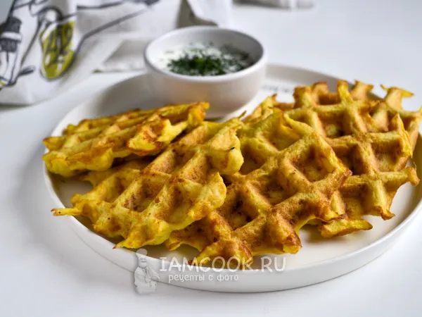 Фото блюда: Кабачковые вафли с курицей