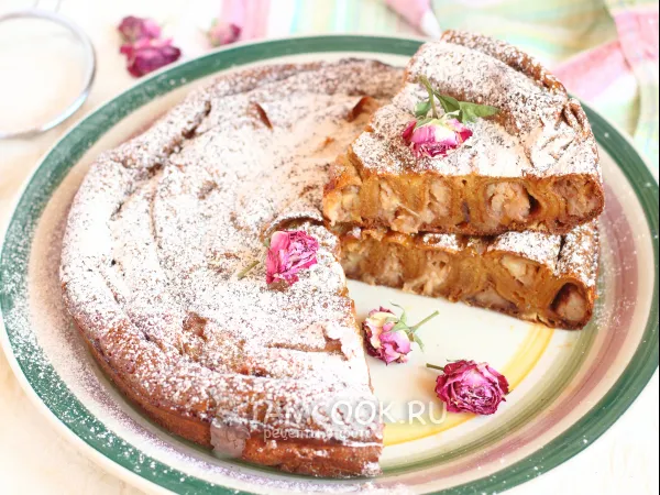 Фото блюда: Блинный пирог с бананами и яблоками