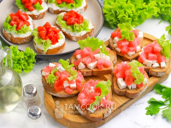 Фото блюда: Брускетта с брынзой