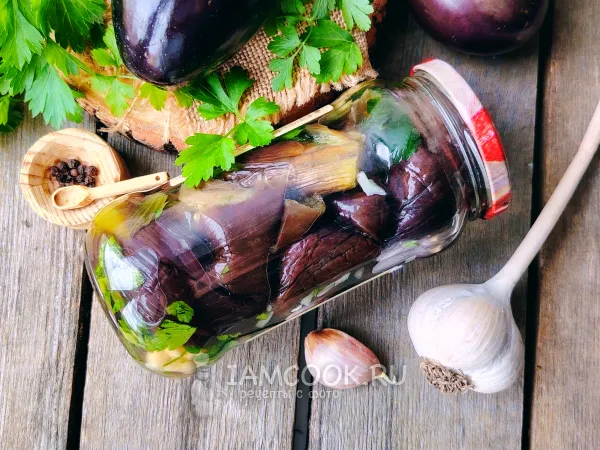 Фото блюда: Засолка баклажанов на зиму без стерилизации