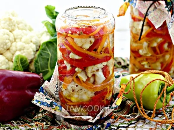 Фото блюда: Цветная капуста по-корейски на зиму