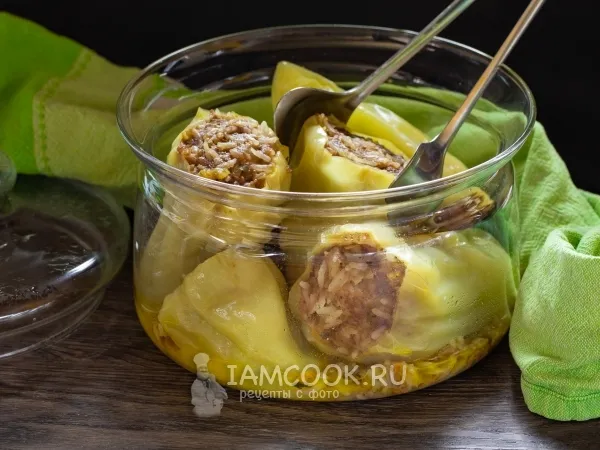 Фото блюда: Фаршированные перцы в микроволновке