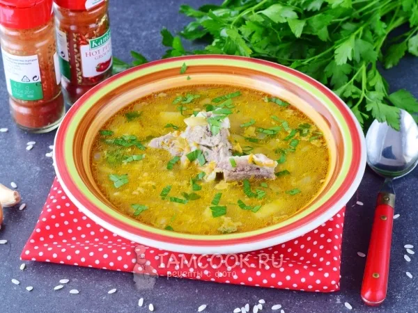 Фото блюда: Суп с рисом, картофелем и мясом