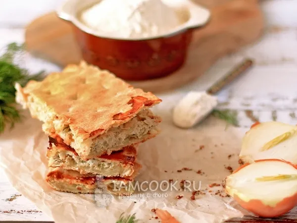 Фото блюда: Пирог с куриным фаршем в духовке