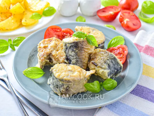 Фото блюда: Скумбрия в горчичном соусе (на сковороде)