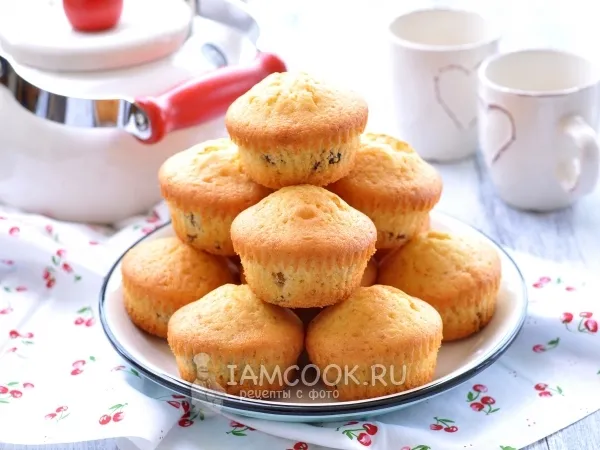 Фото блюда: Маффины с изюмом