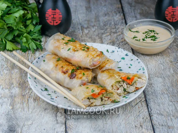 Фото блюда: Спринг-роллы с фаршем