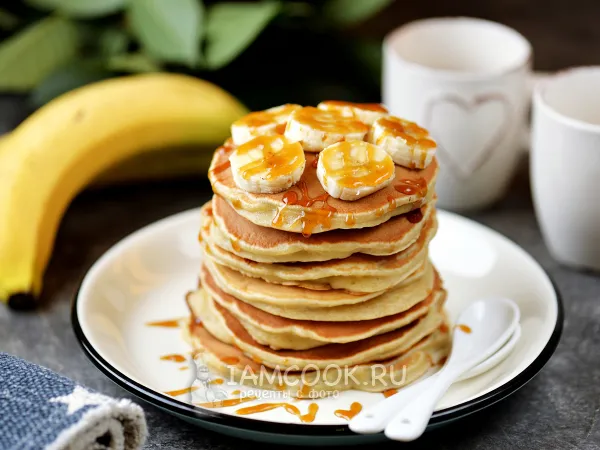 Фото блюда: Банановые панкейки с шоколадом внутри