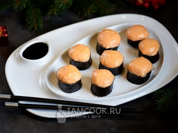 Фото блюда: Запеченные роллы с креветками