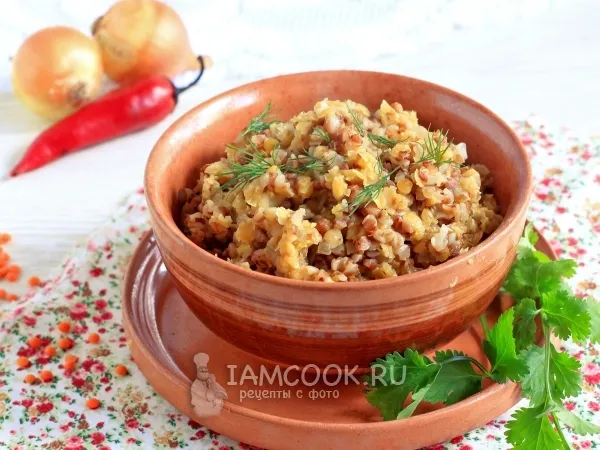 Фото блюда: Чечевица с гречкой