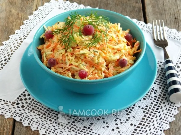 Фото блюда: Салат с колбасным сыром и морковью