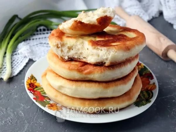 Фото блюда: Постные лепешки на дрожжах на сковороде