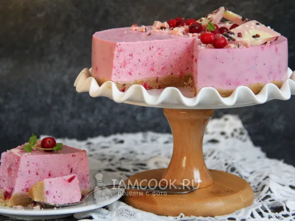 Фото блюда: Клюквенный чизкейк без выпечки