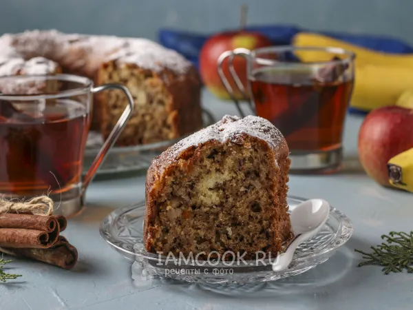 Фото блюда: Банановый манник с яблоками