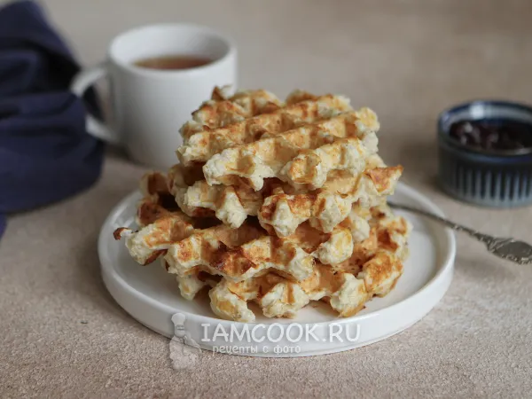 Фото блюда: Протеиновые вафли с творогом в вафельнице