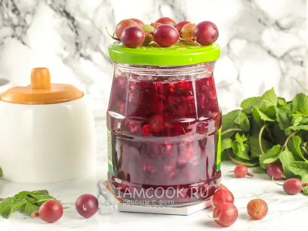 Фото блюда: Жареное варенье из крыжовника на сковороде