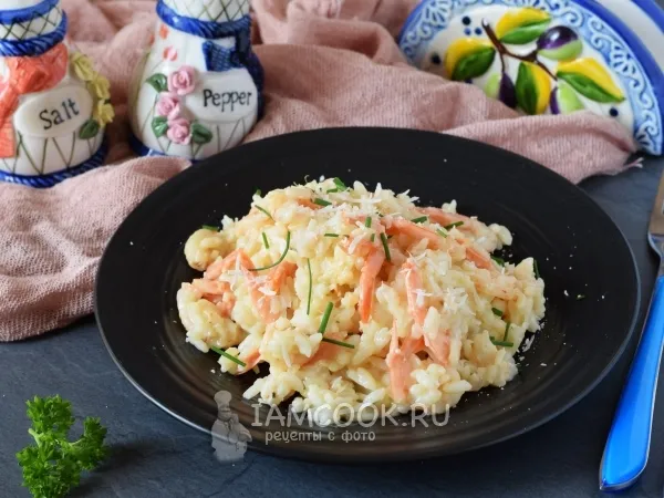 Фото блюда: Ризотто с креветками в сливочном соусе