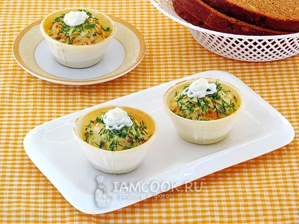 Фото блюда: Тарталетки с палтусом и овощами