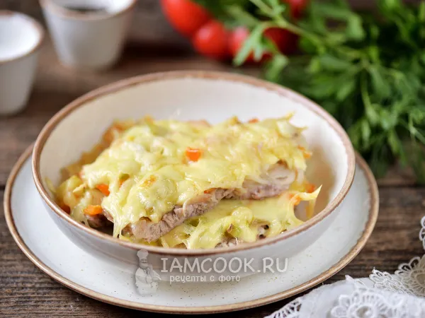 Фото блюда: Мясо по-французски с болгарским перцем