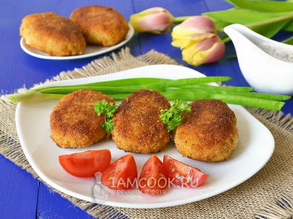 Фото блюда: Постные рыбные котлеты из минтая